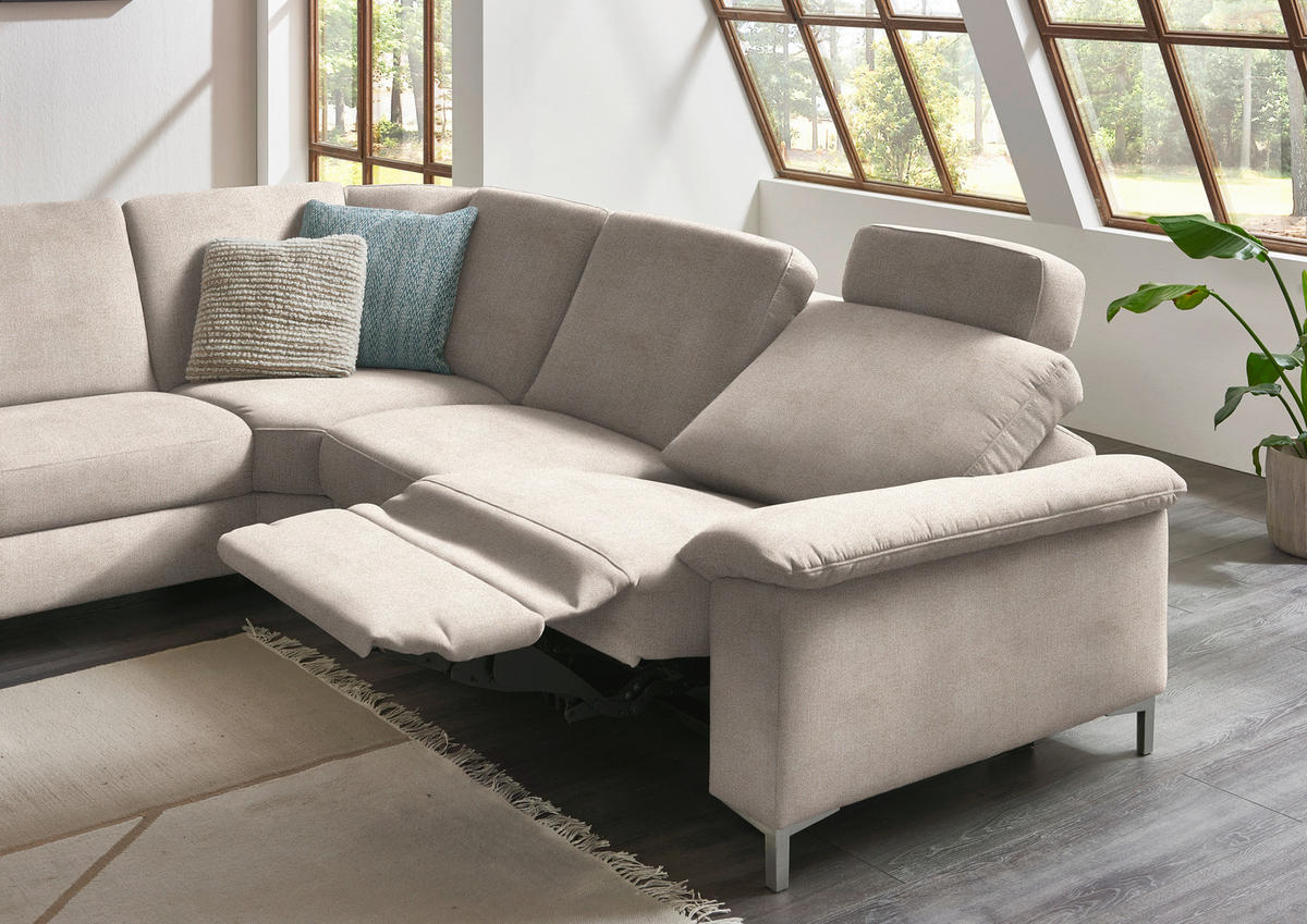 WOHNLANDSCHAFT in Chenille Hellbraun  - Hellbraun/Alufarben, Design, Textil/Metall (170/333/265cm) - Dieter Knoll