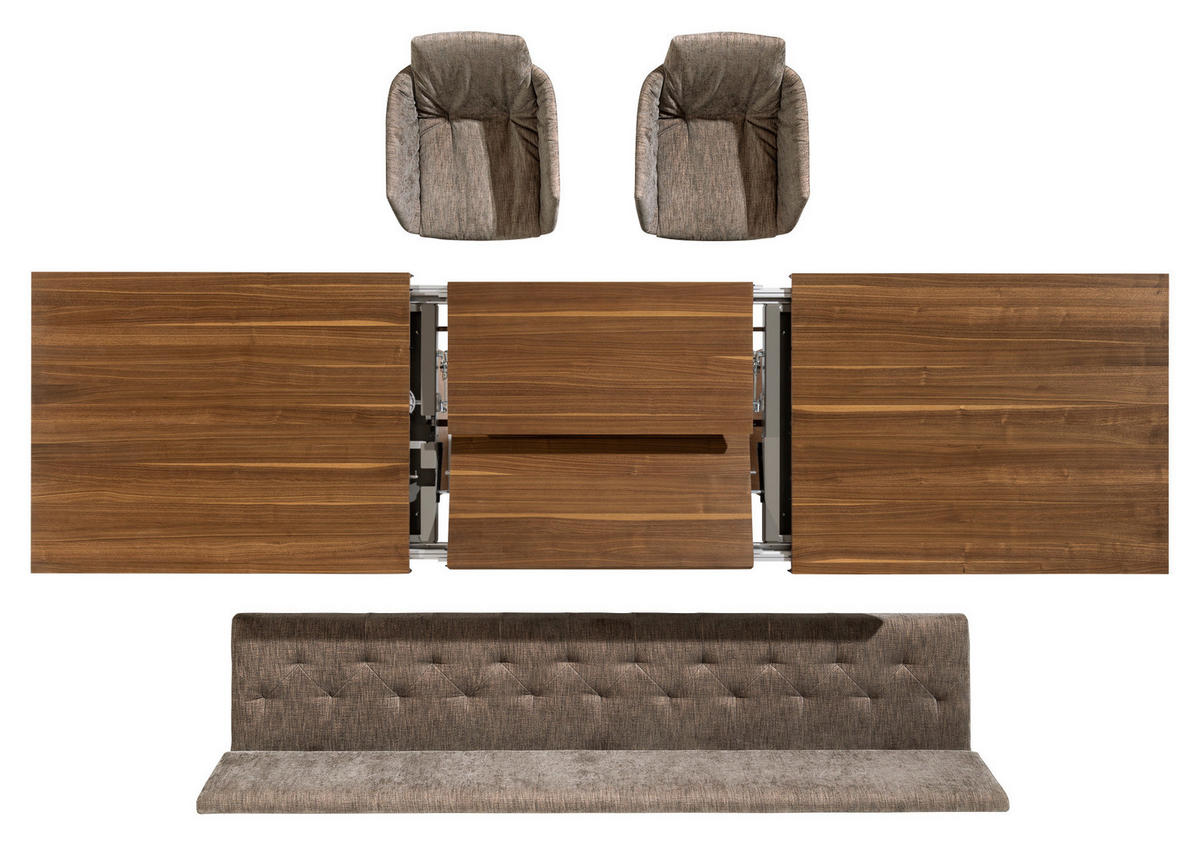 ESSTISCH in Holz 225-325/100/75 cm  - Nussbaumfarben, Natur, Holz (225-325/100/75cm) - TEAM 7