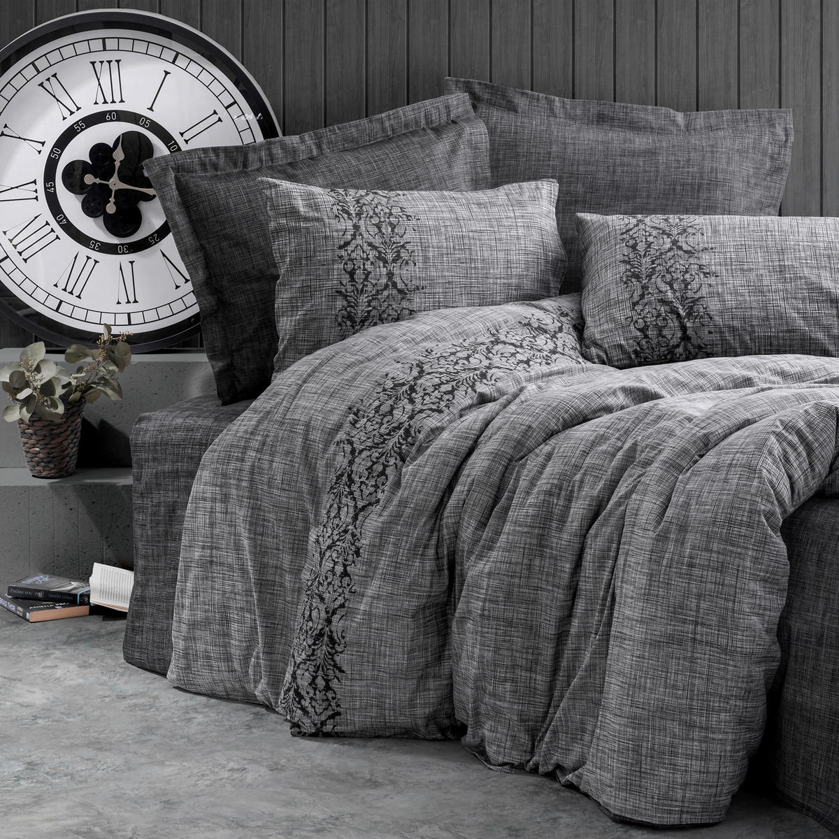 BETTWÄSCHE 155/220 cm  - Grau, Basics, Textil (155/220cm)