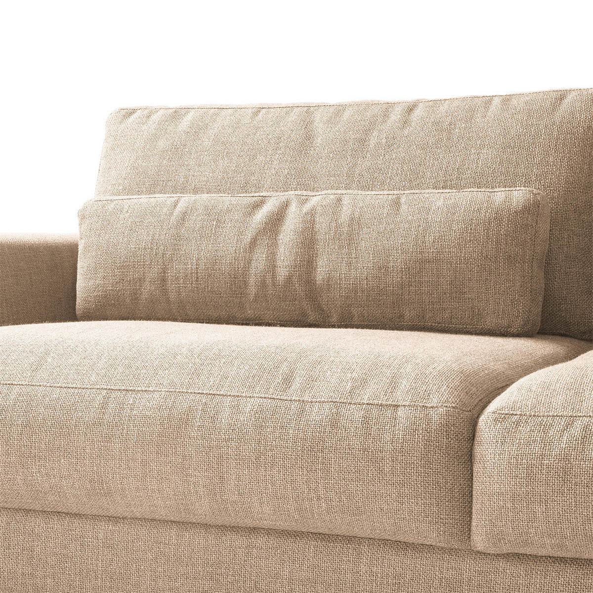 3-SITZER-SOFA Webstoff Beige  - Beige/Schwarz, Design, Kunststoff/Textil (250/80/117cm) - home24