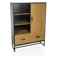 HIGHBOARD  in 100/140/40 cm  - Eichefarben/Schwarz, MODERN, Holzwerkstoff/Metall (100/140/40cm) - MID.YOU