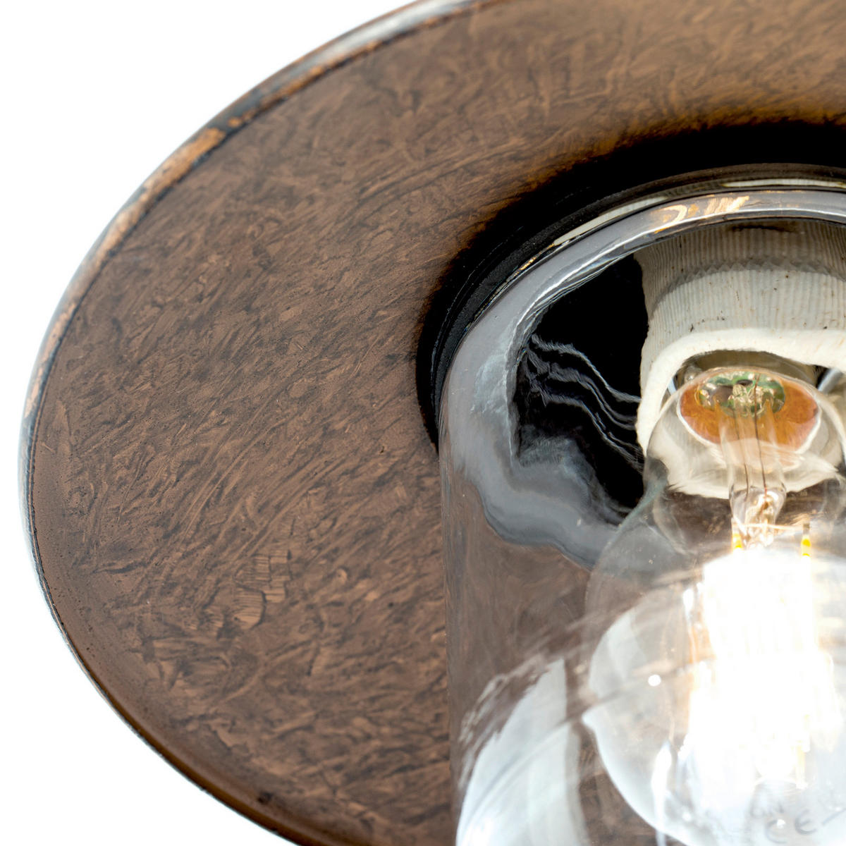 AUßENWANDLEUCHTE Leonie   - Braun, LIFESTYLE, Glas/Metall (22/32/25cm)