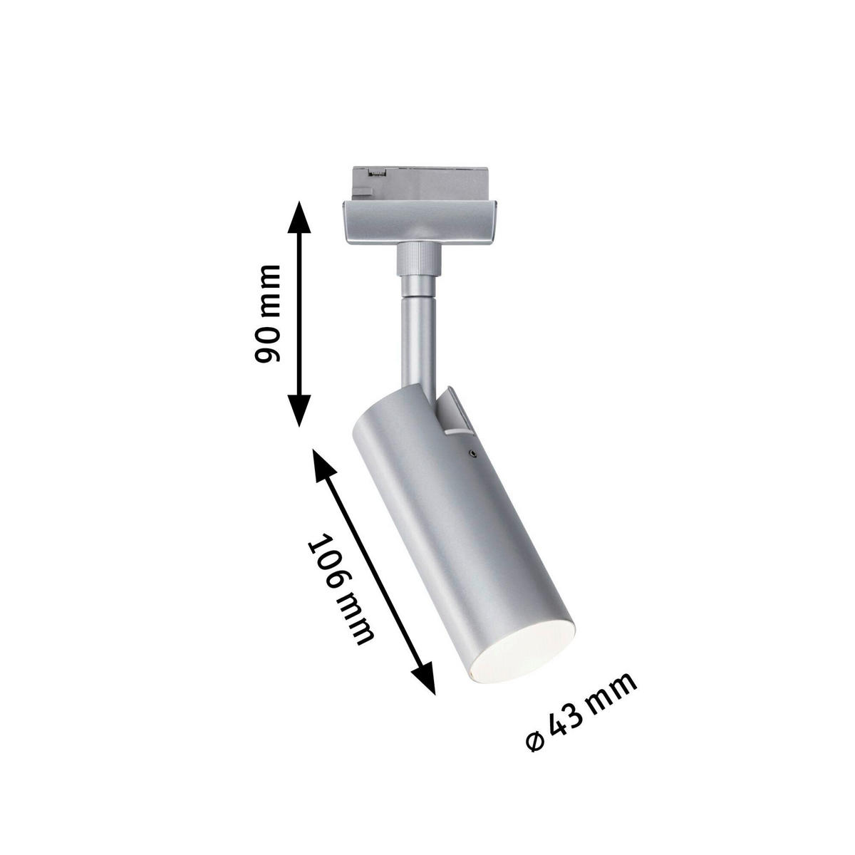 SCHIENENSYSTEM-STRAHLER - Chromfarben, Basics, Kunststoff/Metall (4,3/18,8cm) - Paulmann