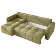ECKSOFA Hellgrün Flachgewebe Zierkissen, Rückenkissen, Bettkasten, Schlaffunktion, Rücken echt, Liegefläche im Originalstoff  - Schwarz/Hellgrün, MODERN, Kunststoff/Textil (142/240cm) - Carryhome