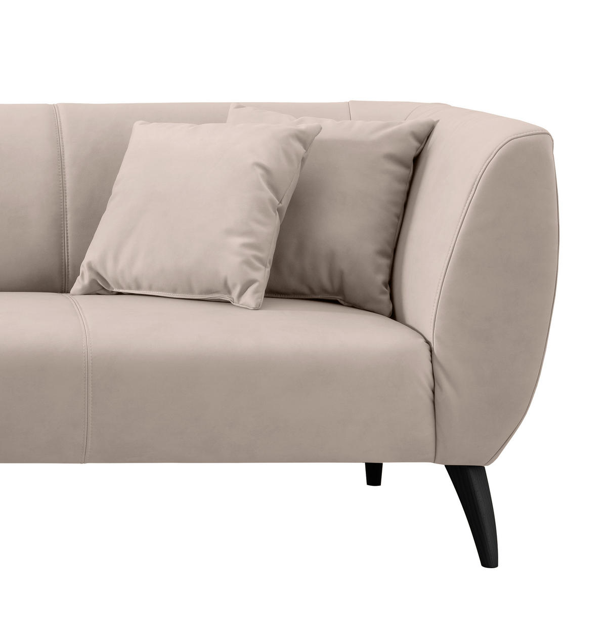ECKSOFA in Lederlook Beige  - Beige/Schwarz, Modern, Holz/Textil (160/264cm) - Livetastic