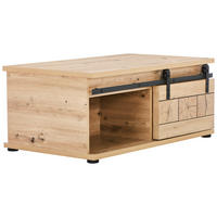 COUCHTISCH Quito 100/43/60 cm rechteckig Schwarz, Eichefarben  - Eichefarben/Schwarz, LIFESTYLE, Holzwerkstoff/Kunststoff (100/43/60cm) - MID.YOU