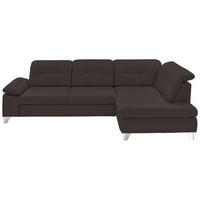 SAROKKANAPÉ bőr sötétbarna  - sötétbarna/alumínium színű, Design, bőr/fém (309/211cm) - Beldomo Speed