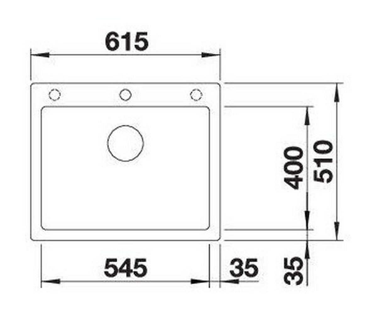 SPÜLE Pleon  - Schwarz, Basics, Stein (61,5/23,2/51cm) - Blanco