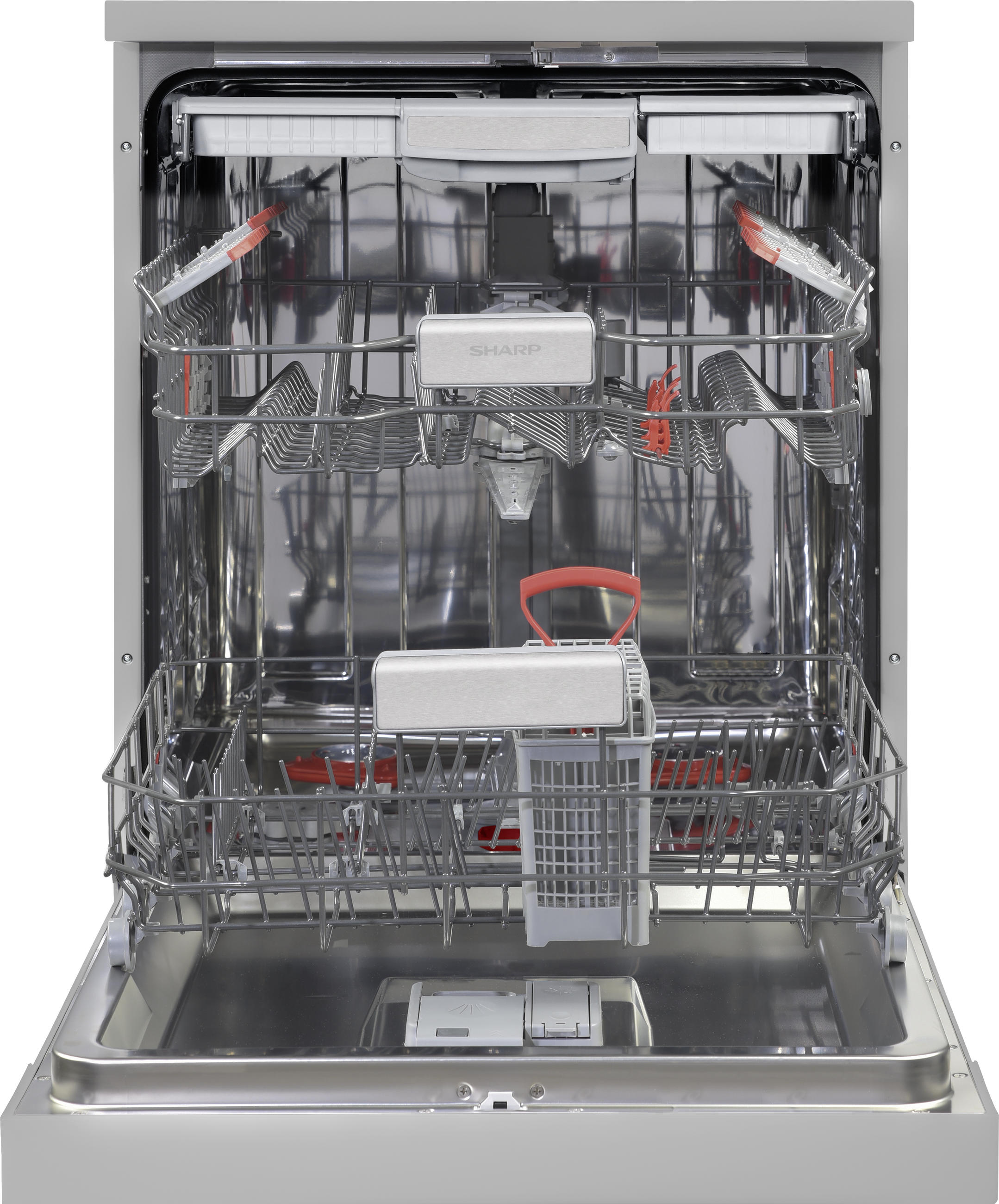 Thumbnail - Sharp Geschirrspüler, Silber, Metall, B, 59.8x85x59.8 cm, Kindersicherung, Restzeitanzeige, Startzeitvorwahl, AquaStop, ...