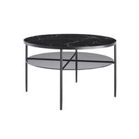 COUCHTISCH in Metall, Glas 81/81/45 cm  - Schwarz, Design, Glas/Metall (81/81/45cm) - Livetastic