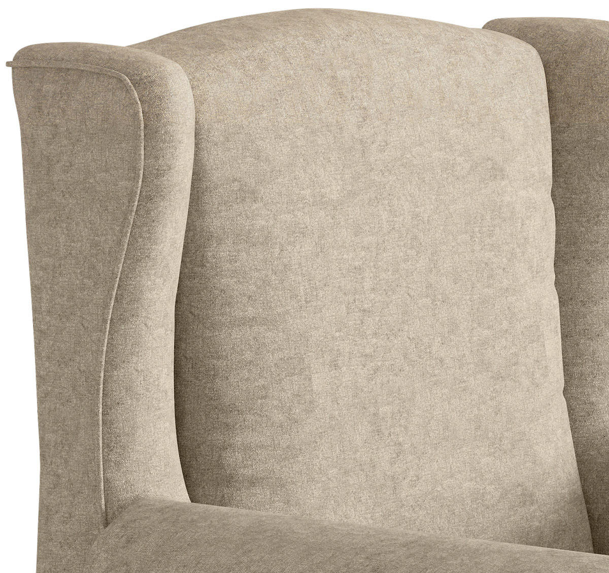 OHRENSESSEL in Flachgewebe Hellbraun  - Hellbraun/Edelstahlfarben, Design, Textil/Metall (88/105/90cm) - Livetastic