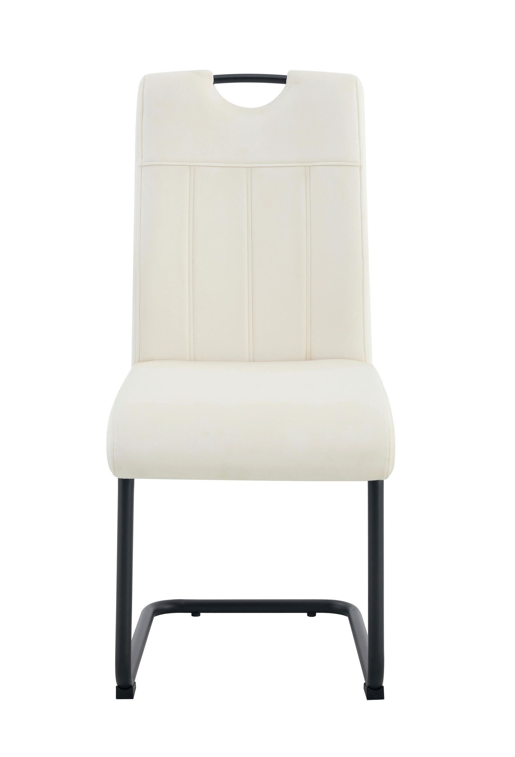 SZÁNKÓTALPAS SZÉK SZETT textil krémszínű  - krémszínű/fekete, Modern, textil/fém (43/98/61cm) - MID.YOU