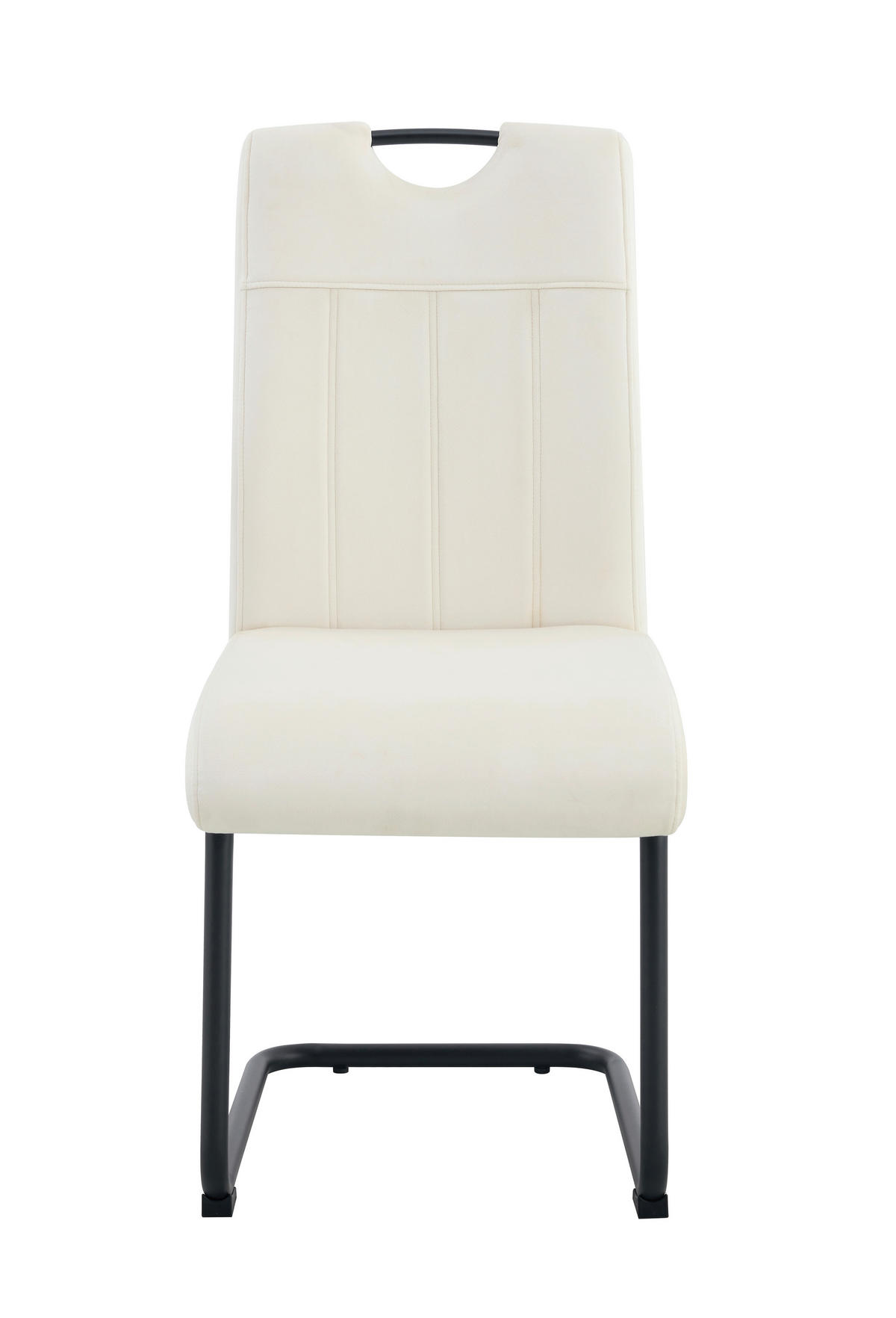 SCHWINGSTUHL-SET 2 Stück  in Webstoff  - Creme/Schwarz, MODERN, Textil/Metall (43/98/61cm) - MID.YOU