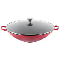 WOK 36 cm  - röd/svart, Klassisk, metall/glas (36cm) - Homeware Profession.