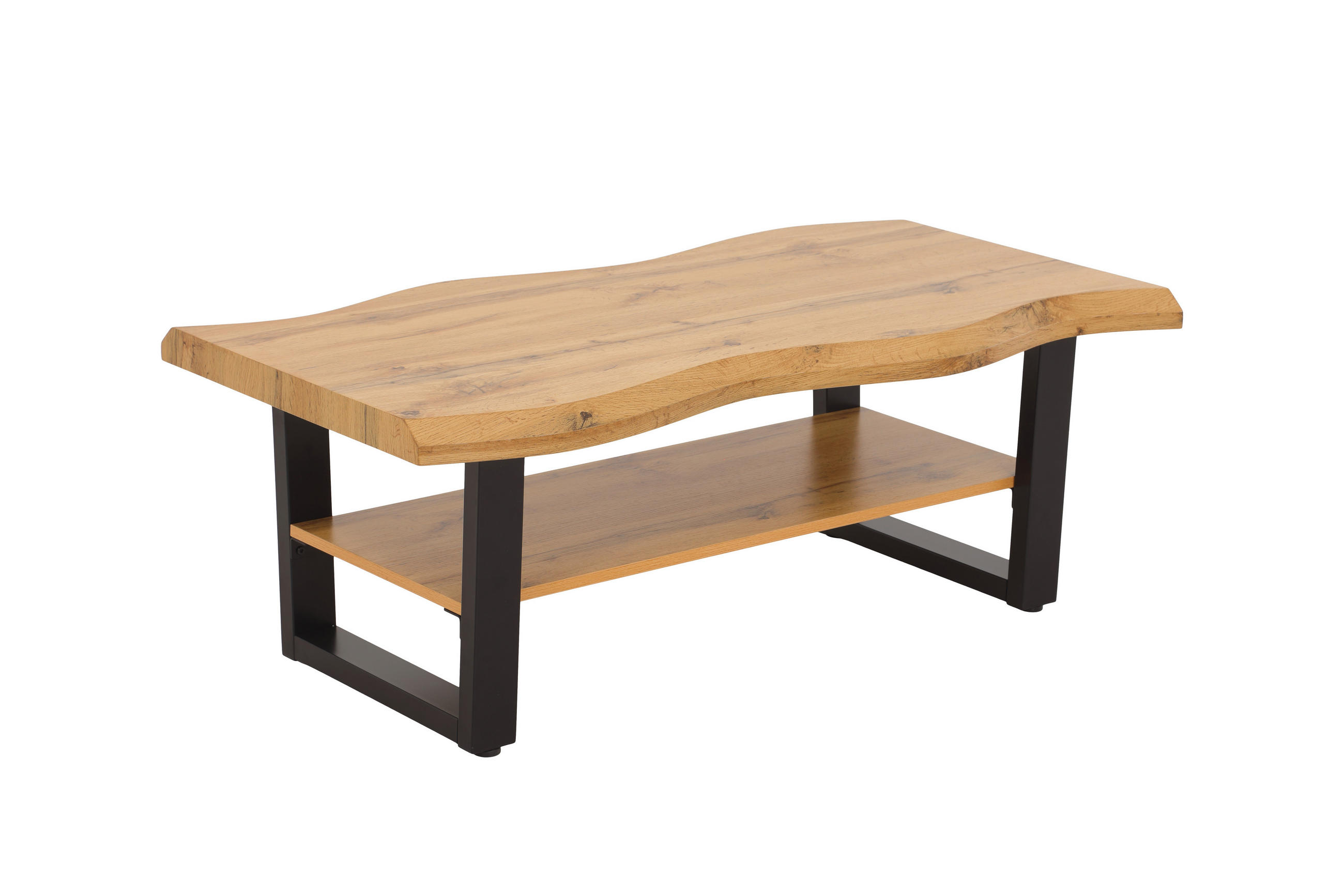 COUCHTISCH 110/60/42 cm rechteckig Schwarz, Wildeiche  - Wildeiche/Schwarz, Basics, Holzwerkstoff/Metall (110/60/42cm) - Boxxx