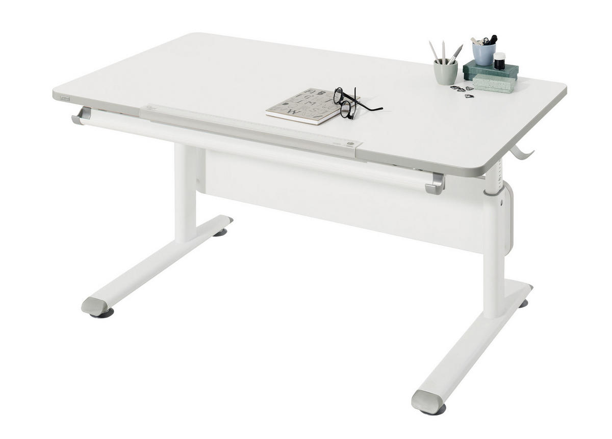 JUGENDSCHREIBTISCH 120/70/53-79 cm  in Weiss  - Weiss, Basics, Holzwerkstoff/Kunststoff (120/70/53-79cm) - Paidi