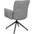 ARMLEHNSTUHL  Sitzfläche 360° drehbar, inklusive Armlehnen, automatische Rückholfunktion Webstoff  - Schwarz/Weiß, Design, Textil/Metall (65/91/65cm) - Novel