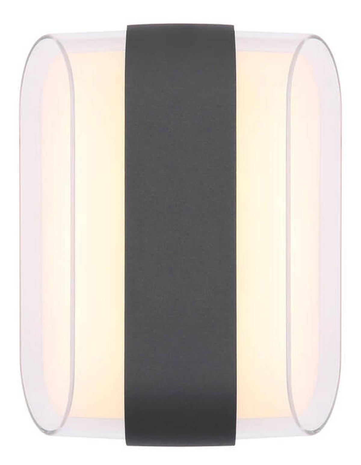AUßENWANDLEUCHTE 16/7,8/12,5 cm   - Transparent/Anthrazit, Design, Kunststoff/Metall (16/7,8/12,5cm) - Globo