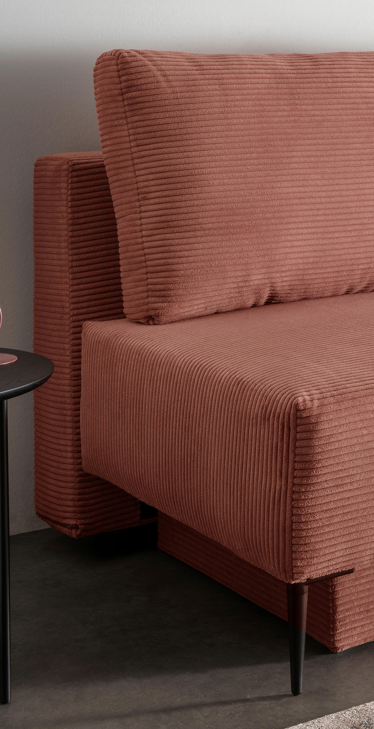 SCHLAFSOFA in Cord Rot, Koralle  - Koralle/Rot, Modern, Textil/Metall (198/90/100cm) - Livetastic