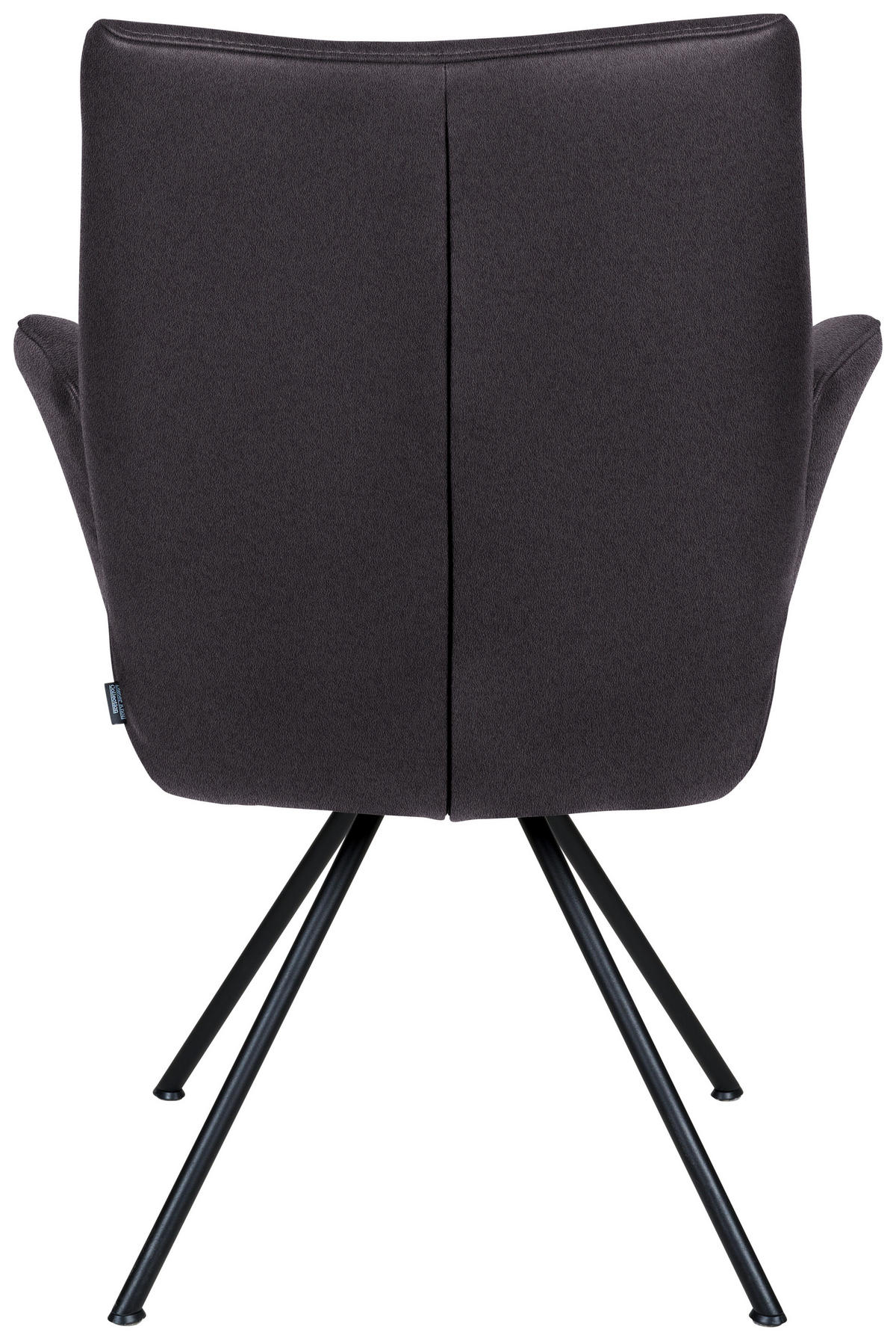 ARMLEHNSTUHL  in Stahl Echtleder pigmentiert  - Schwarz/Mokka, Design, Leder/Metall (65/91/63cm) - Dieter Knoll