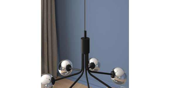 HÄNGELEUCHTE 65/150 cm  - Dunkelgrau, Design, Glas/Metall (65/150cm) - Novel