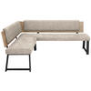 ECKBANK in Metall, Textil, Holzwerkstoff Naturfarben  - Schwarz/Naturfarben, Modern, Holzwerkstoff/Textil (160/200cm) - Venda