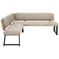 ECKBANK 170/200 cm  in Naturfarben  - Schwarz/Naturfarben, MODERN, Holzwerkstoff/Textil (170/200cm) - Venda