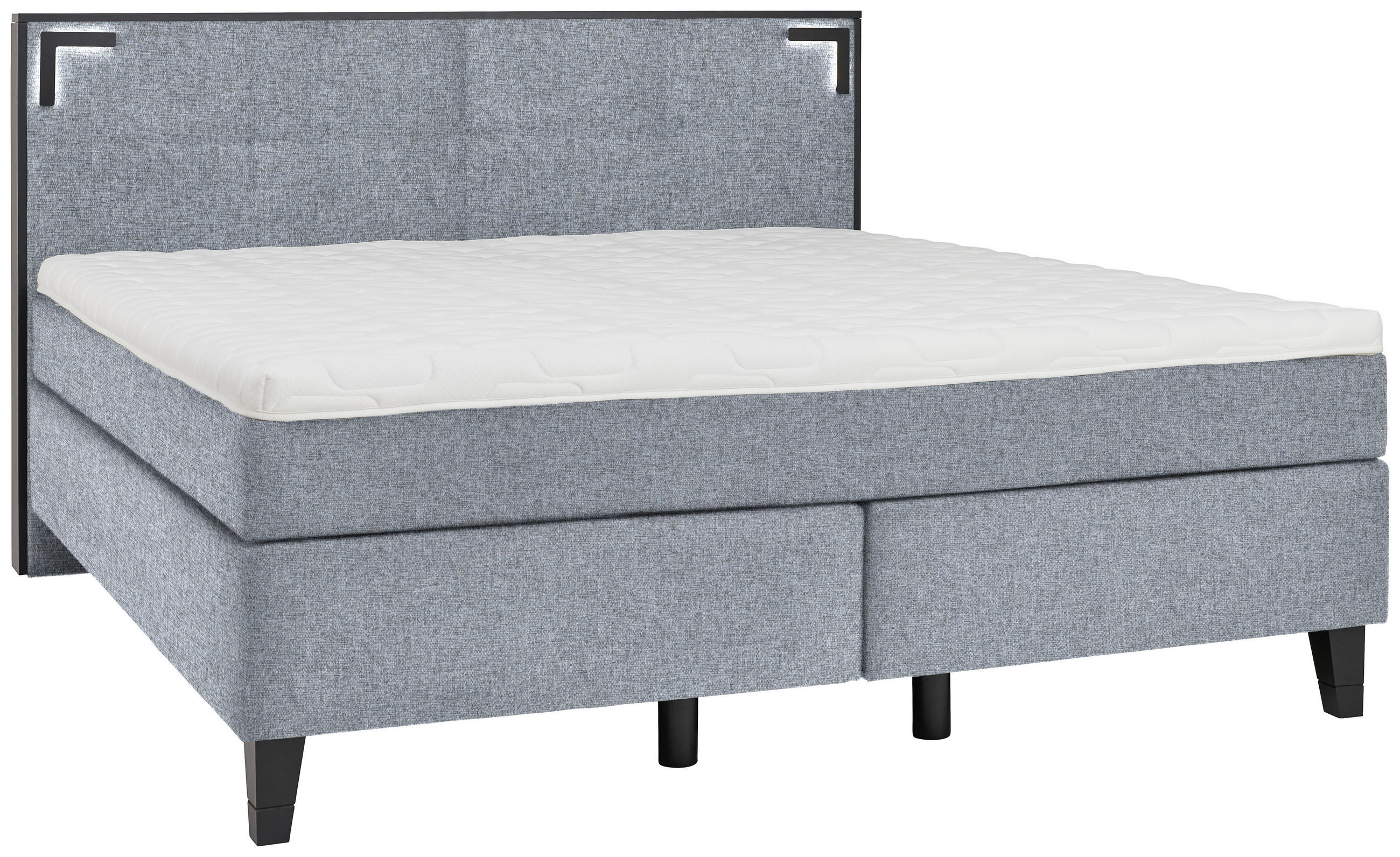 BOXSPRINGBETT 160/200 cm  in Grau  - Schwarz/Grau, Design, Holz/Textil (160/200cm) - Hom`in