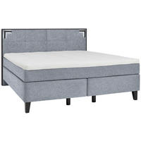 BOXSPRINGBETT 200/200 cm  in Grau  - Schwarz/Grau, Design, Holz/Textil (200/200cm) - Hom`in