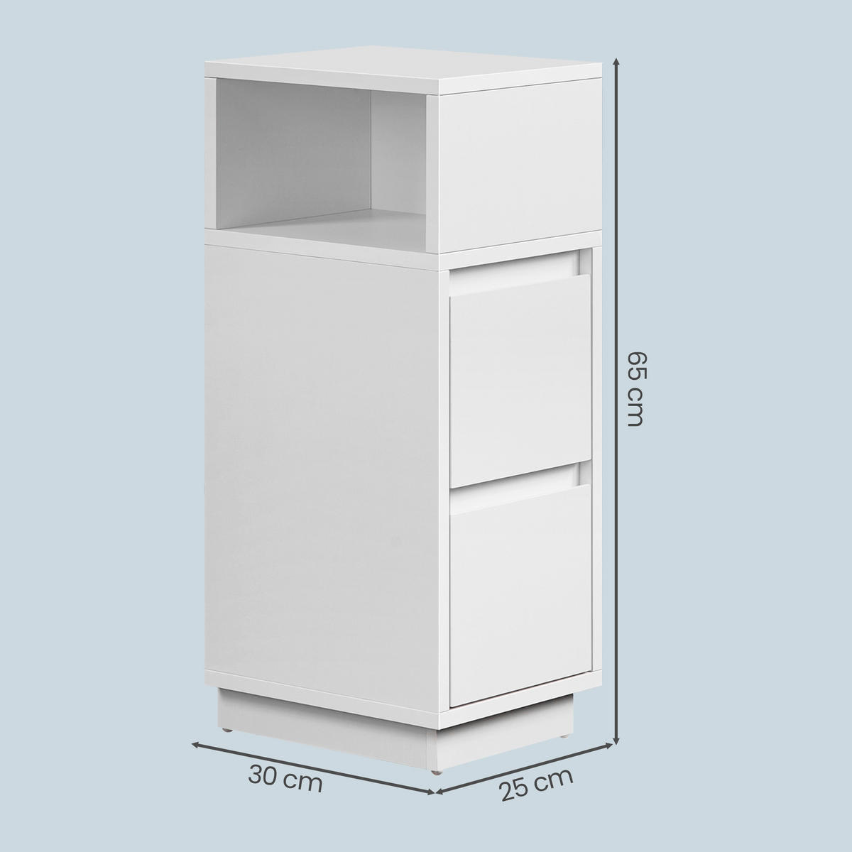 NACHTSCHRANKSET 25/65/30 cm  - Weiß, KONVENTIONELL, Holzwerkstoff (25/65/30cm) - Boxxx