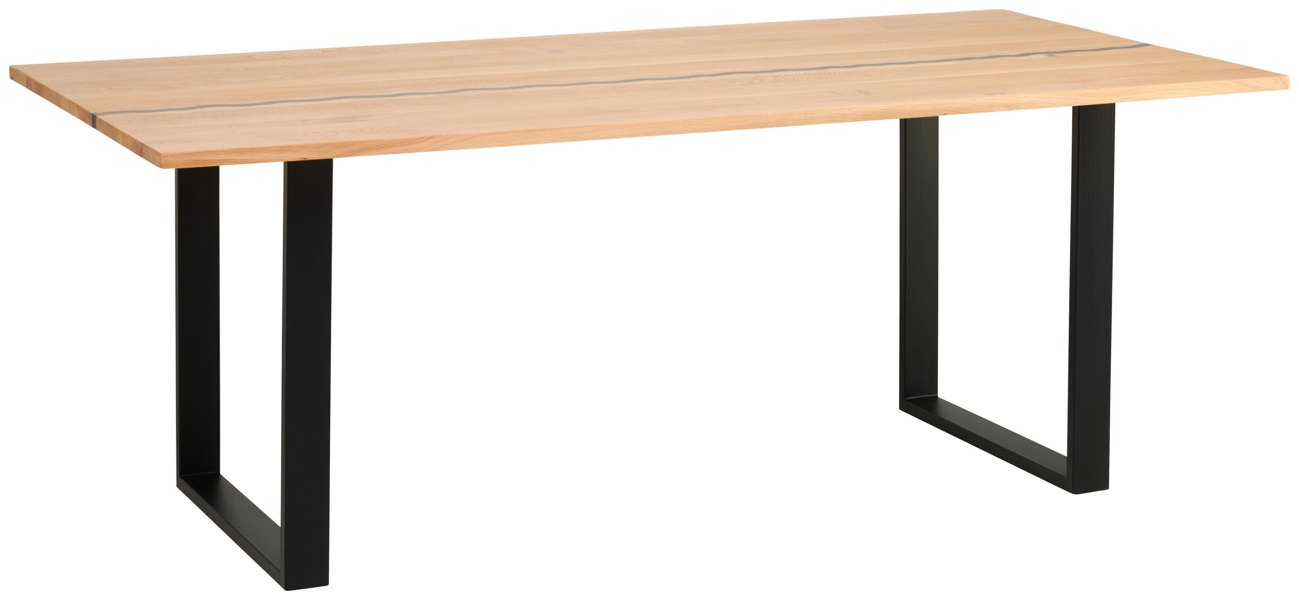 ESSTISCH in Holz, Metall   - Schwarz/Naturfarben, Design, Holz/Metall (200/76/100cm) - MID.YOU