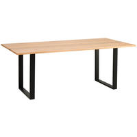 ESSTISCH in Holz, Metall   - Schwarz/Naturfarben, Design, Holz/Metall (200/76/100cm) - MID.YOU