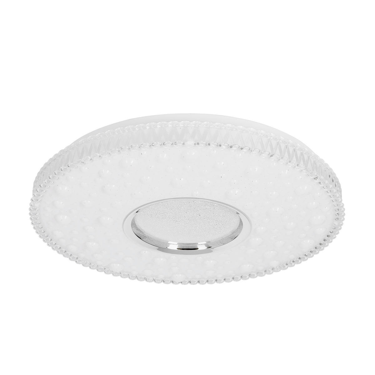 LED-TAKLAMPA Bubbles 38/38/7 cm  - vit/kromfärg, Klassisk, metall/plast (38/38/7cm)