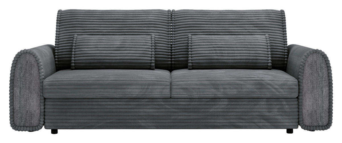 SCHLAFSOFA in Cord, Feincord Dunkelgrau  - Dunkelgrau/Schwarz, Konventionell, Kunststoff/Textil (240/83/116cm) - Carryhome