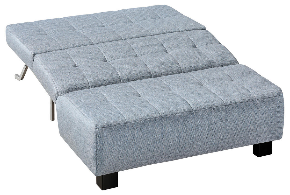 SCHLAFSOFA in Textil Hellblau  - Schwarz/Hellblau, Design, Textil/Metall (125/92/102cm) - Novel