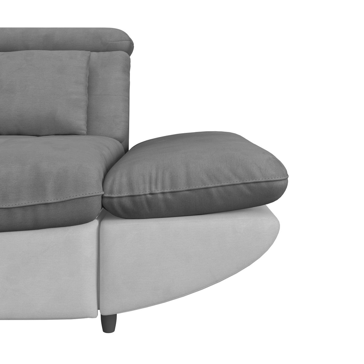 WOHNLANDSCHAFT Hellgrau, Dunkelgrau Mikrofaser  - Dunkelgrau/Hellgrau, MODERN, Kunststoff/Textil (311/233cm) - MID.YOU