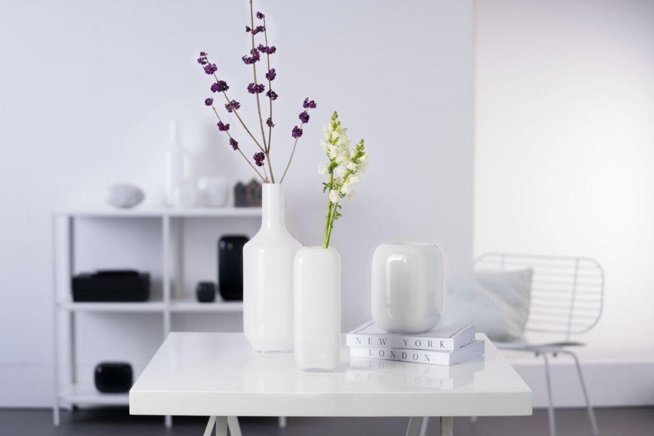 VASE 39 cm - Weiß, Basics, Glas (39cm) - Leonardo