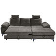 ECKSOFA Dunkelbraun Mikrovelours  - Chromfarben/Dunkelbraun, KONVENTIONELL, Kunststoff/Textil (270/170cm) - Carryhome