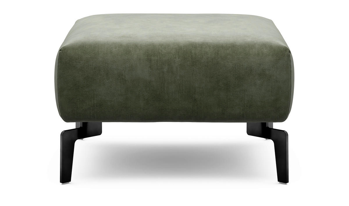 HOCKER Samt Waldgrün  - Waldgrün/Schwarz, Design, Textil/Metall (70/70/46cm) - SENSOO