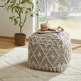 POUF Flachgewebe geometrisch 45/45/45 cm  - Grau, LIFESTYLE, Textil (45/45/45cm) - Linea Natura