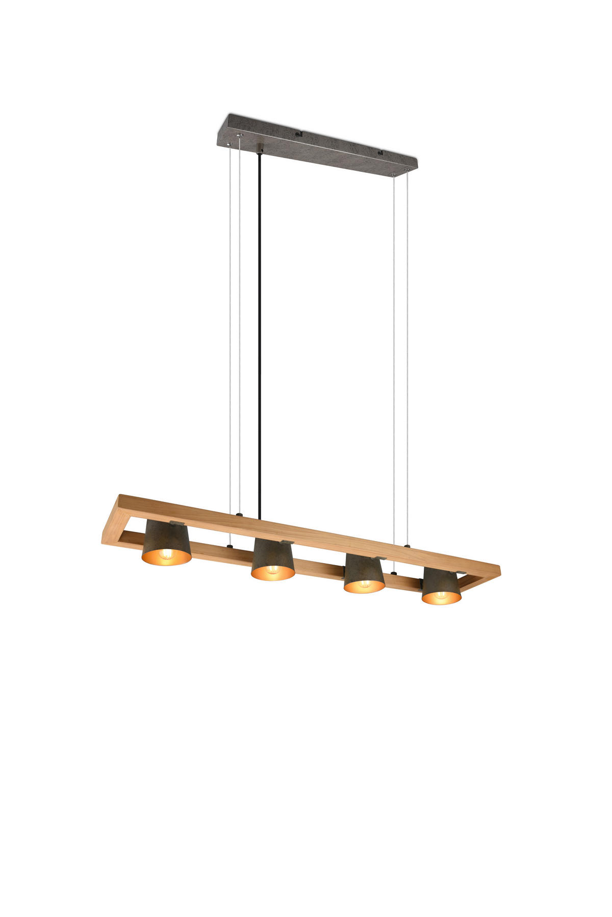 HÄNGLAMPA BELL 100/150/21 cm  - nickelfärgad, Natur, metall/trä (100/150/21cm) - Trio Leuchten