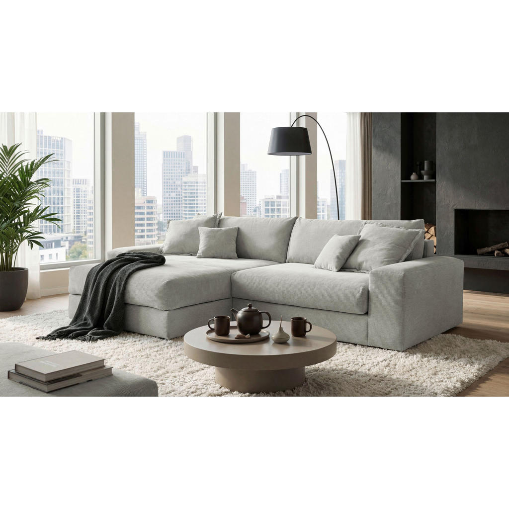 Livetastic ROZKLADACIA ROHOVÁ SEDAČKA, textil, béžová