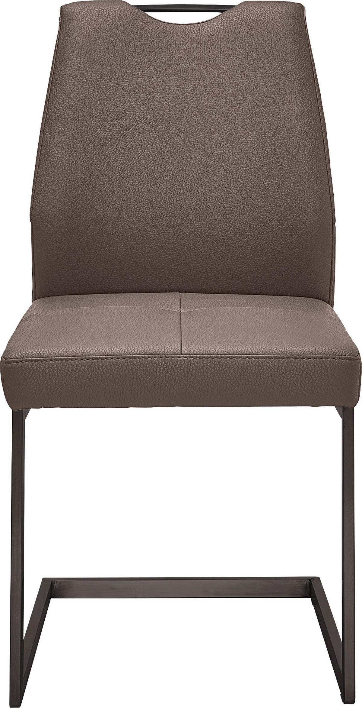 SCHWINGSTUHL  in Stahl Mikrofaser  - Schwarz/Braun, Design, Textil/Metall (47/58/99cm) - Dieter Knoll
