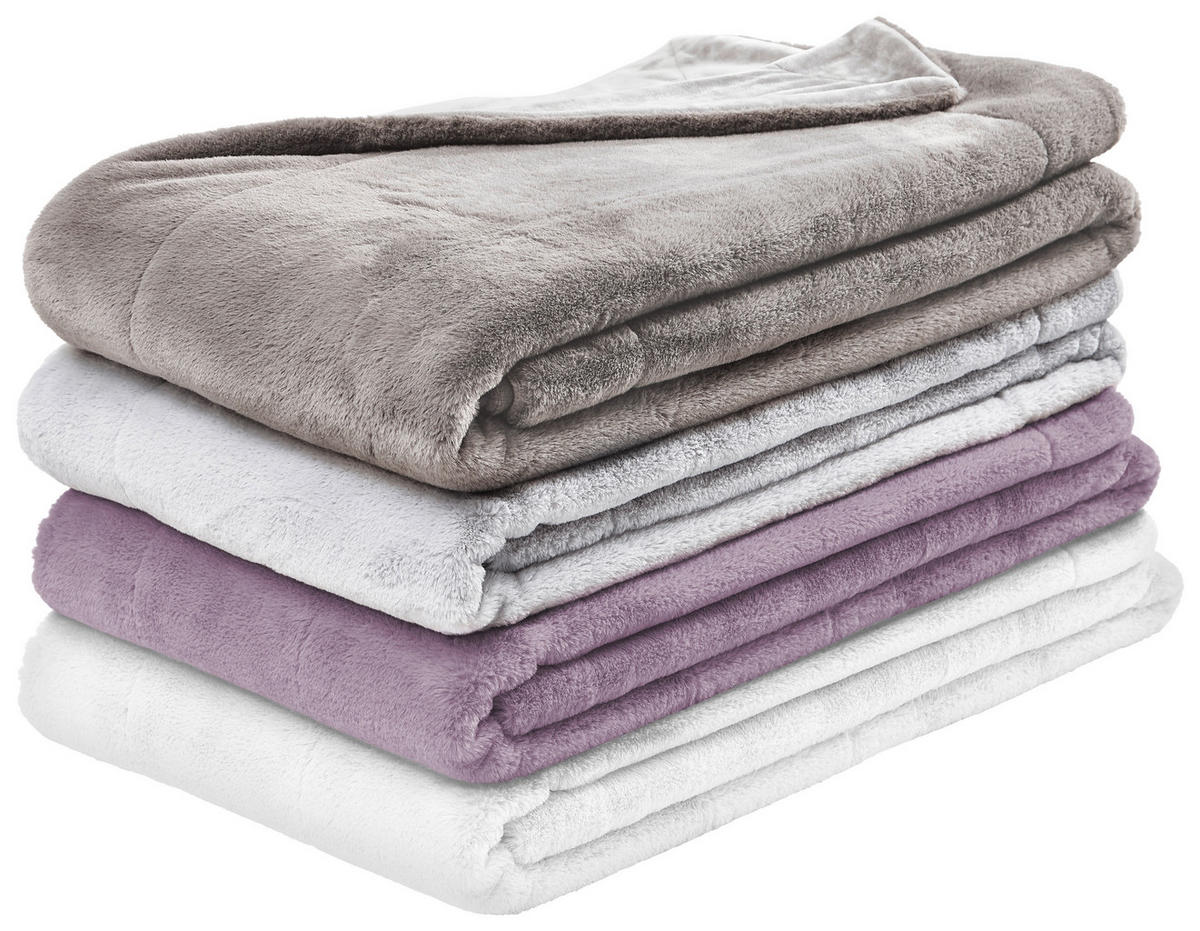 KOŽUŠINOVÁ DEKA, polyester, 150/200 cm - strieborná, Design, textil (150/200cm) - Novel