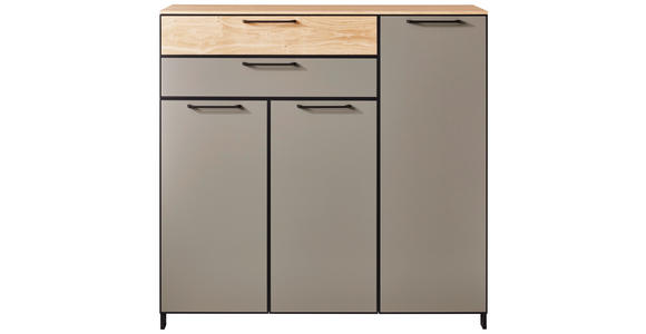 SCHUHSCHRANK 125/123/37 cm - Fango/Eichefarben, Design, Holzwerkstoff/Metall (125/123/37cm) - Dieter Knoll