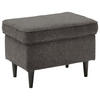 HOCKER in Textil Dunkelbraun  - Dunkelbraun/Schwarz, Basics, Holz/Textil (63/43/42cm) - MID.YOU