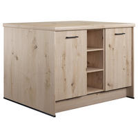 KÜCHENINSEL 123,4/91,8/96,6 cm  in Eichefarben  - Eichefarben/Schwarz, Basics, Holzwerkstoff/Metall (123,4/91,8/96,6cm) - Impuls