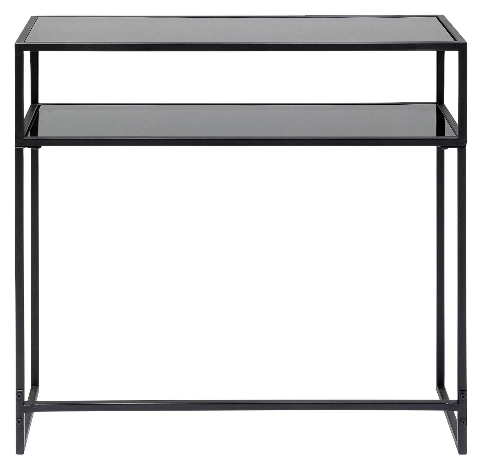 KONSOLENTISCH Anthrazit, Schwarz  - Anthrazit/Schwarz, Design, Glas/Metall (85/30/80cm) - Kare-Design