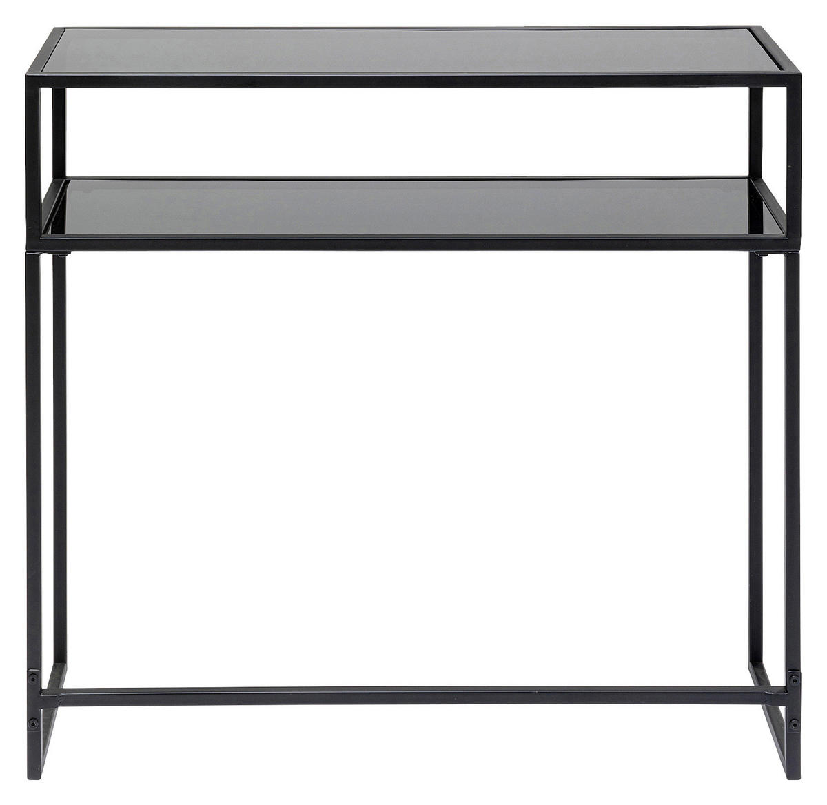 KONSOLENTISCH Anthrazit, Schwarz  - Anthrazit/Schwarz, Design, Glas/Metall (85/30/80cm) - Kare-Design