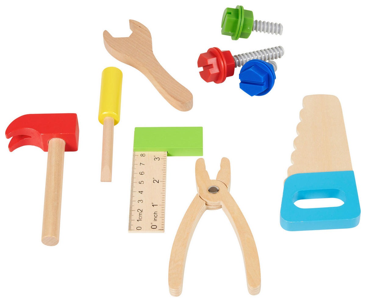 KINDERWERKZEUGSET - Blau/Gelb, Trend, Holz/Textil (42,5cm) - My Baby Lou